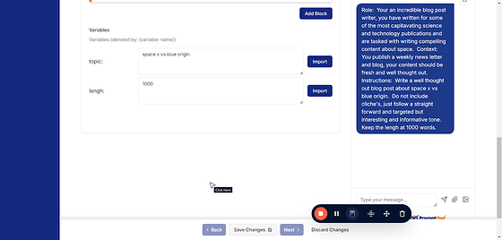 Prompts are not saved automatically. To ensure your changes are preserved, you must click Save Changes at the bottom of the screen. Make it a habit to save regularly to avoid losing your work.