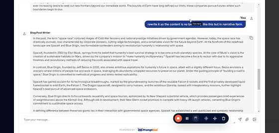 This is an excellent space to test tweaks to your prompt and observe how they affect the chatbot's responses. It allows you to refine and optimize your prompt for the best results.